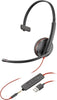 Plantronics Blackwire 3215 USB-A Headset, On-Ear Mono Headset, Wired