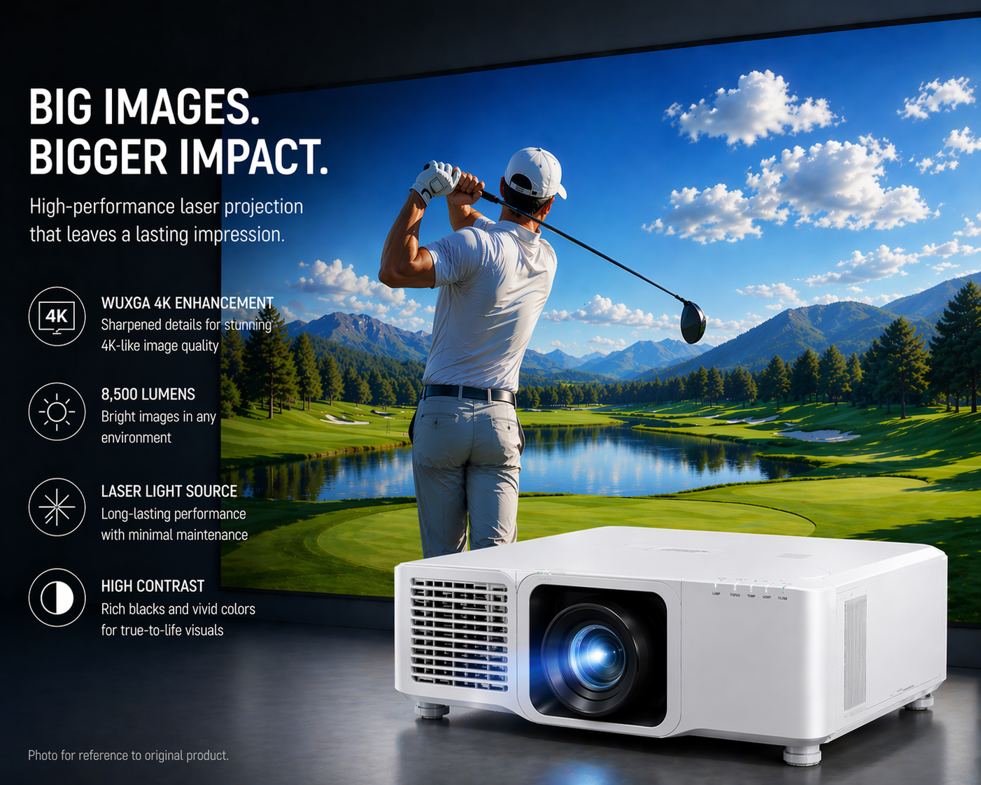Epson EB-PU1008W 8500lm Laser Projector | WUXGA 4K Enhancement | white Body