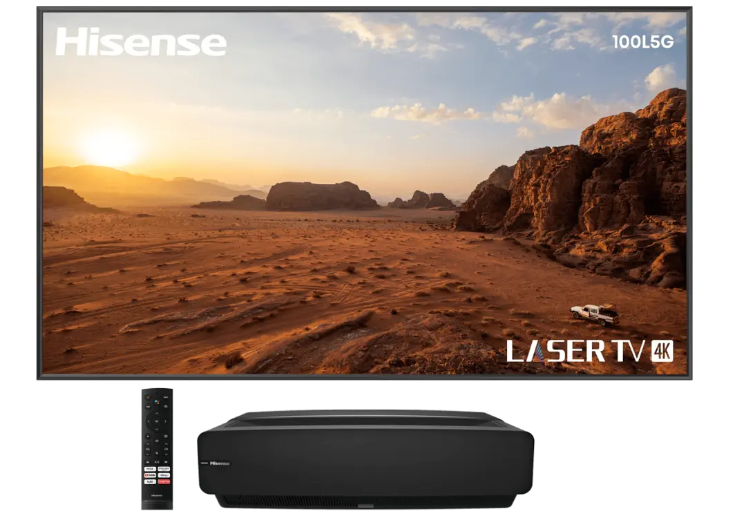 Hisense 100L5G-CINE100A 100" 4K Ultra-Short-Throw Laser TV & 100' ALR Cinema Screen